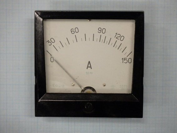 Амперметр Э378 пр.изм.0-150А 150/5 50Гц .кл.т.1,5. 160х160х52
