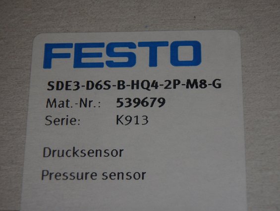 Датчик давления FESTO SDE3-D6S-B-HQ4-2P-M8-G Mat.-Nr.: 539679 в комплекте кабель NEBU-M8G4-K-2.5-LE4