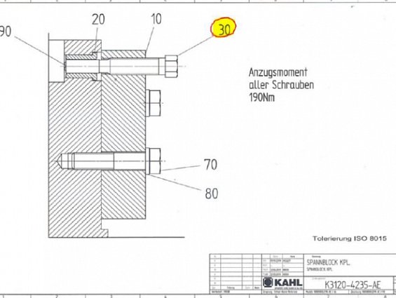 Болт с шестигранной головкой KAHL K6056-1606 0030 SECHSKANTSCHRAUBE M. ZAPFEN пресса гранулятора сух