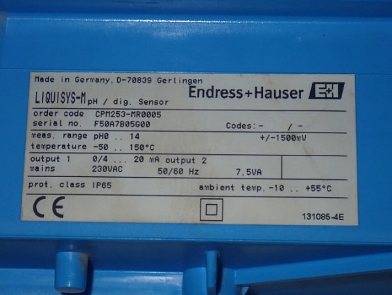 Трансмиттер Endress+Hauser LIQUISYS-M CPM253-MR0005 srial no. F50A7B05G00 БЫВШИЙ В УПОТРЕБЛЕНИИ ТЕХН