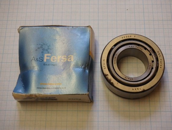 Подшипник 32206F 30,0х62,0х21,25 A&S Fersa TGAR SPAIN наружный ступицы переднего колеса