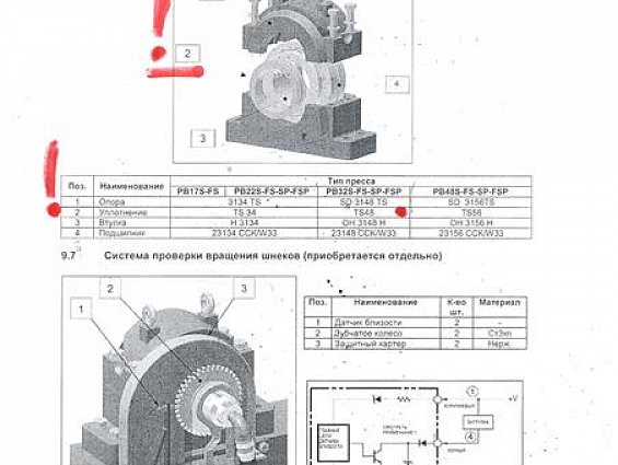 Уплотнение babbini ts48 опоры вала шнека пресса babbini pb32s-fs-sp-fsp