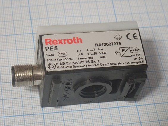 Датчик давления Rexroth PE5 R412007975 Pe 0...+6bar Ub 17...30VDC Imax 200mA 0...+50С IP54