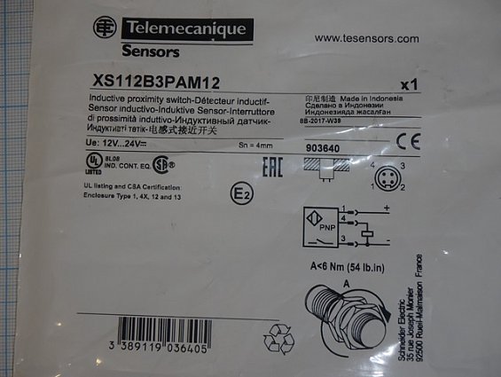 Датчик Senors Telemecanique xs112b3pam12 12V...24V индуктивный бесконтактный выключатель