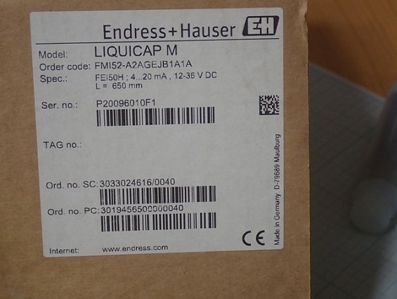 Датчик уровня Endress+Hauser Liquicap M FMI52-A2AGEJB1A1A L1=500mm L3=150mm L=650mm