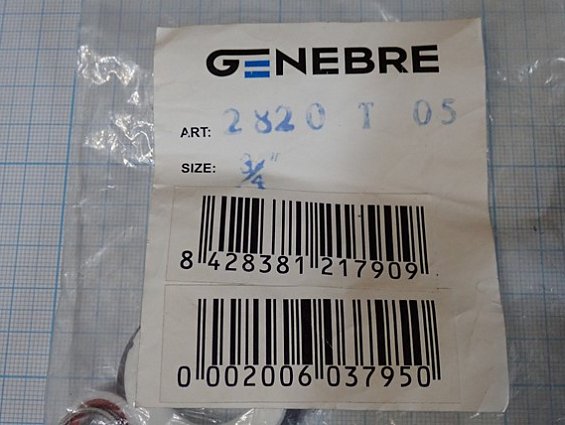 Ремкомплект genebre 2820t-05 DN20 3/4" шарового крана