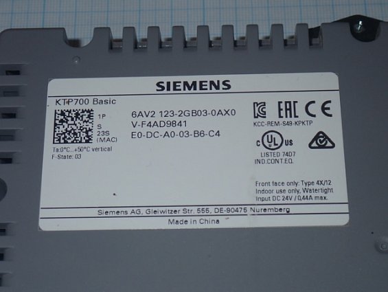 Панель управления SIEMENS 6AV2 123-2GB03-0AX0 БЫВШАЯ В УПОТРЕБЛЕНИИ ТЕХНИЧЕСКИ ИСПРАВНА