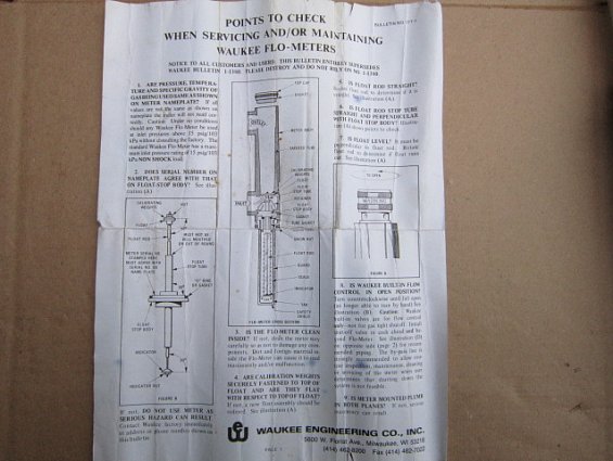 Расходомер газа Waukee flo-meter m-3 203638 DISSOCIATED AMMONIA t=70°F PR=10PSIG S.G.=0.295