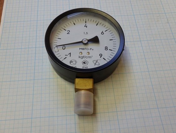 Мановакуумметр ФИЗТЕХ МВП3-Уф -1-0-9kgf/cm2 Ф100мм IP40 Кл.т.1.5 М20х1.5 ГОСТ2405-88