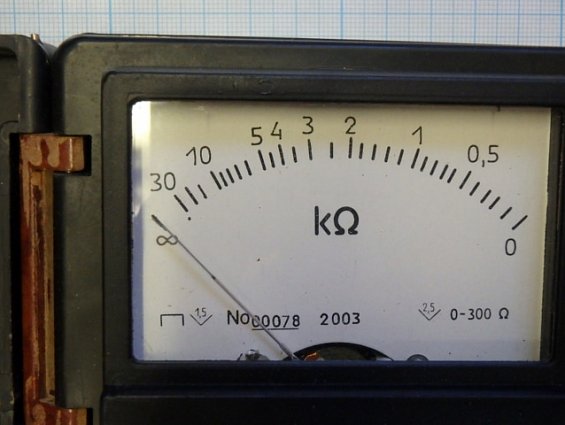Омметр стрелочный переносной М41070/1 М41070-1 для измерения электрического сопротивления 0-30МОм