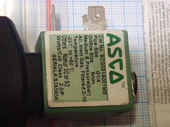 Пневмораспределитель ASCO G551A001MS 24VDC в сборе с катушкой ASCO SCG551A001MS.24/DC БУ