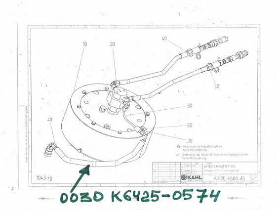 Высоконапорный шланг KAHL K6425-0574 HOCHDRUCKSCHLAUCH пресса гранулятора