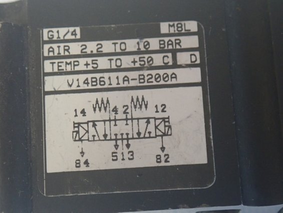 Клапан электромагнитный NORGREN V14B611A-B200A БЫВШИЙ В УПОТРЕБЛЕНИИ НА ЗАПЧАСТИ