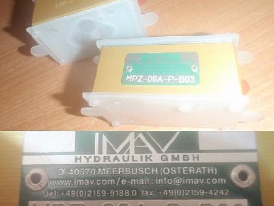 Плита монтажная GAUGE PORT PLATE MPZ-06A-T-B03 CMPZ-06A-P(T)-B03 DIN 24340 IMAV HYRAULIK GMBH