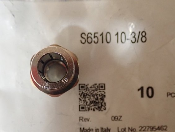 Фитинг цанга прямой CAMOZZI S6510-10-3/8