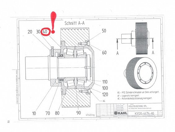 Внутренняя крышка бегуна KAHL K3119-4218 0040 KOLLERDECKEL INNEN