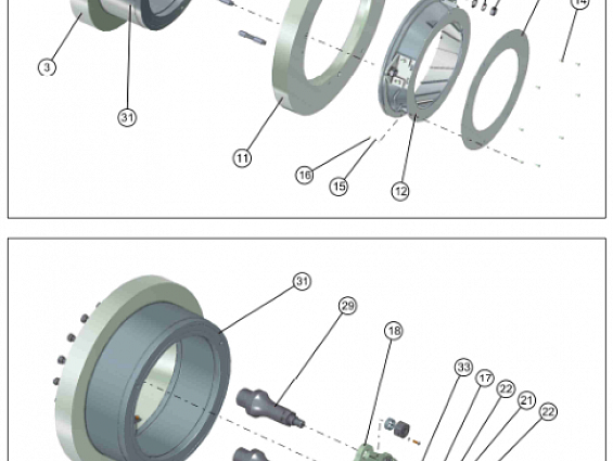 Гайка для колонки EVOLUTION 50003675 Ecrou de colonnette 1800 APR 22 0219 гранулятора EVOLUTION 8250