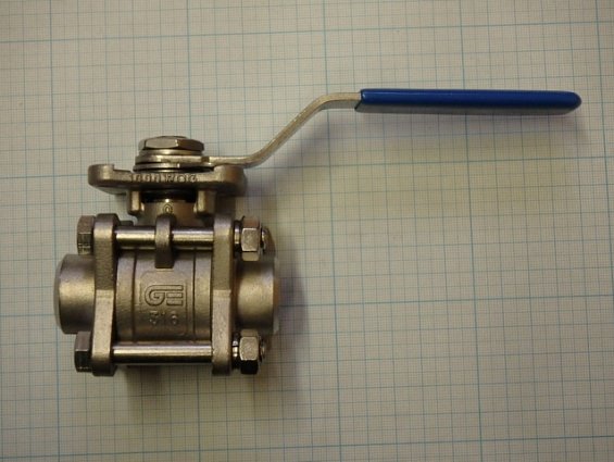 Кран шаровый шаровой GENEBRE 2026-05 DN20 G3/4" PN63 AISI316 Tmax=+180C ISO-фланец F04-F05