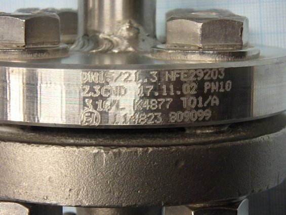 Кран шаровый DN15 PN64 AISI316 фланцевый из нержавеющей стали с переходником