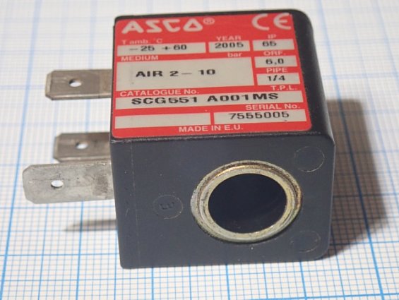 Соленоид ASCO SCG551A001MS катушка электромагнитная 24VDC 3W 400125-042 -25...+60С IP65 2005г MADE I