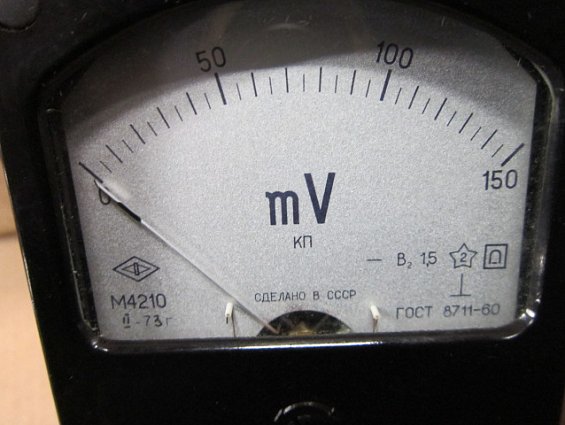 Милливольтметр постоянного тока М4210 0-150mV Кл.т.1,5 80х80х49мм