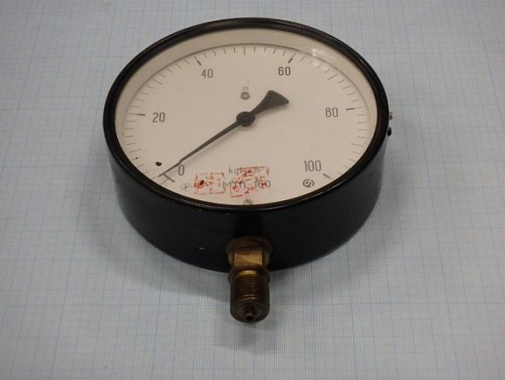 Манометр МТП-160 0-100кгс/см2 ГОСТ2405-80 1985г.в