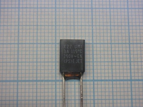 Термопредохранитель thermal fuse X22 UMI 3A +115C 250V AC250V/3A thermal cutoff radial type