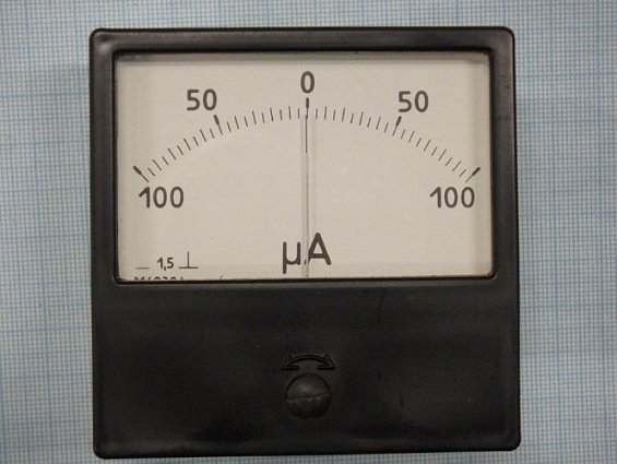 Микроамперметр М42304 шкала 100-0-100мкA Кл.т1.5 1989г.в СДЕЛАНО В СССР