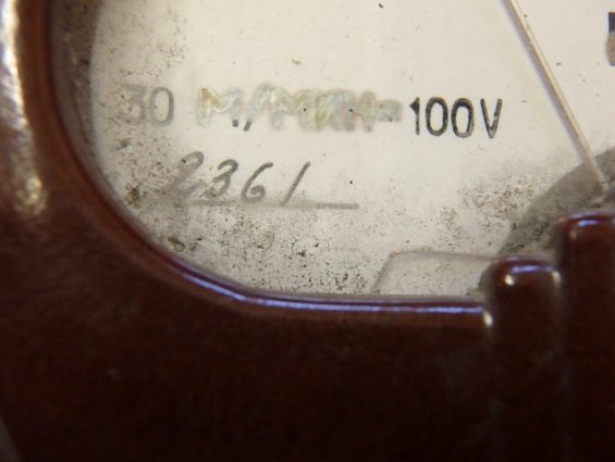 Вольтметр М361 круглый Ф80мм.предел измерения 0-30 м/мин.0-100V 80х80х53 1970г.в. НЕТ ГАРАНТИИ