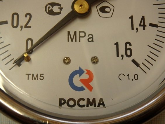 Манометр виброустойчивый РОСМА ТМ-520Р.00 0-1.6MPa IP65 резьба G1/2