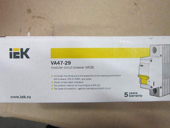 Выключатель автоматический однополюсный 1-пол IEK ВА47-29 2А C 4.5kA 230/400V ГОСТР50345