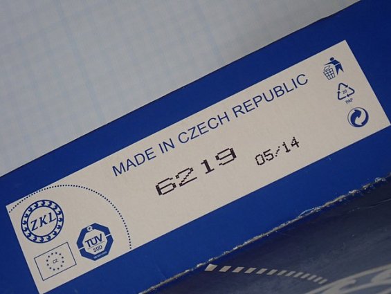 Подшипник ZKL 6219 MADE IN CZECH REPUBLIC вес-2.54кг габаритный размер 200х200х50мм цена товара 343е