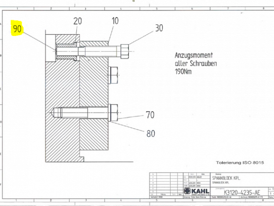 Зажимная деталь крепежный элемент KAHL K6430-0003 SPANNELEMENT Clamping element пресса гранулятора