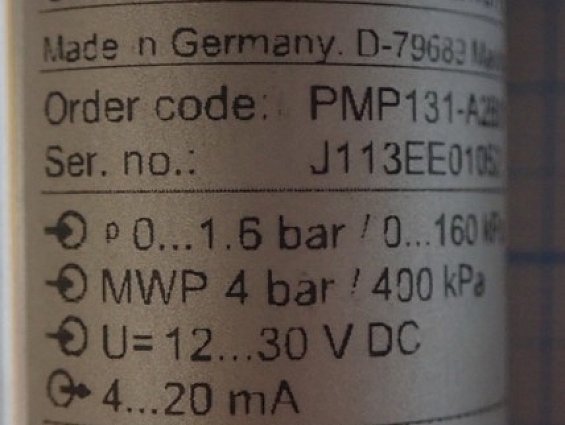 Преобразователь давления Endress+Hauser Cerabar-T PMP131-A2B01A1H 0...1.6bar 0...160kPa