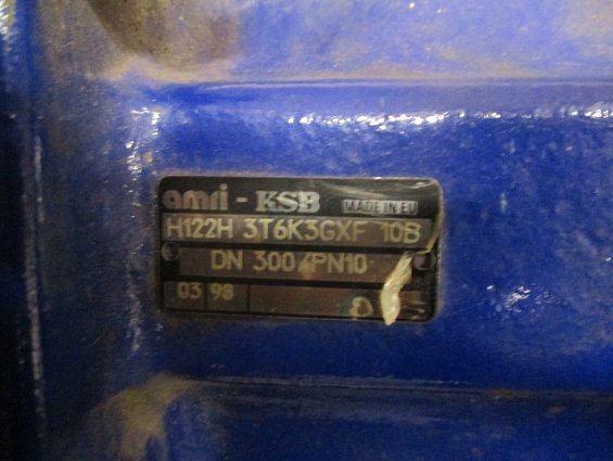 Затвор поворотный amri-ksb DN300 РN10 h122h 3t6k3gxf-10b GGG40 epdm с редуктором Rh1081 mr50 amri-ks