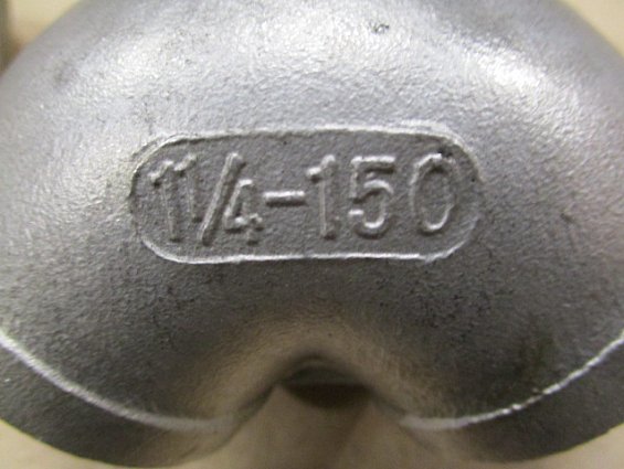 Отвод-угольник нержавеющий 90гр 11/4"-150 ВР/ВР 42.4х2.0 AISI304 ISO3419