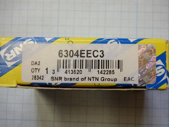 Подшипник SNR 6304EEC3 закрытый с обеих сторон