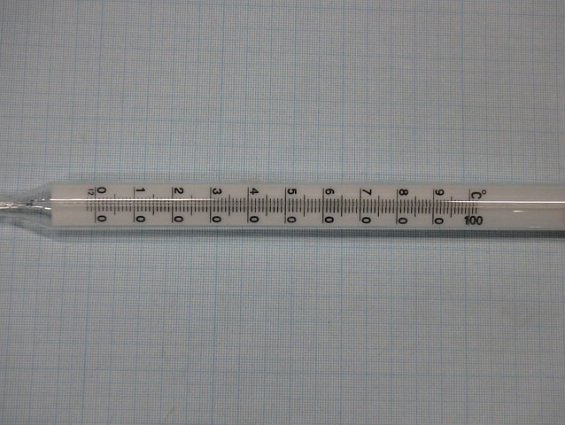 Термометр ТТ П-4 0...+100гр.С длина нижней части 155мм стеклянный ртутный прямой технический