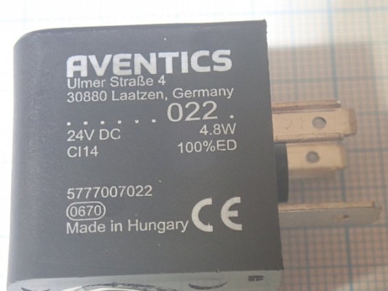 Катушка соленоид AVENTICS 5777007022 24VDC 4.8W 100%ED