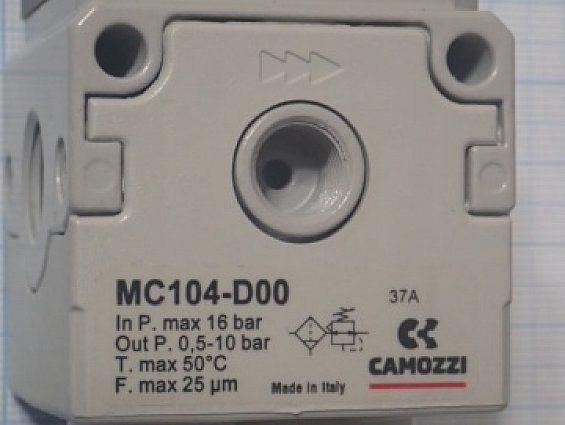 Фильтр-регулятор Camozzi MC104-D00 16bar 0.5-10bar 25мкм 1/4 2000л/мин