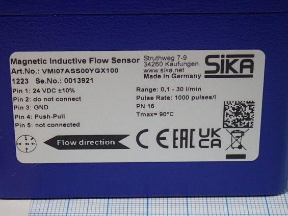 Магнитно-индуктивный датчик потока Sika BMA00548162 VMI07ASS00YGX100 Magnetic Inductive Flow Sensor