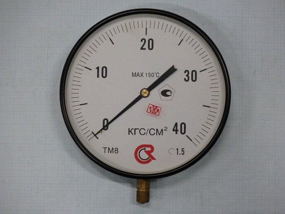 Манометр котловой ТМ-810Р.00 0-40кг/см2 Ф250мм М20х1.5 температура максимальная +150С кл.т.1.5