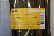 Хомут нейлоновый ХКн Uhh32-d048-200-100 IEK 4.8х200мм цвет черный 100штук в одной упаковке вес 0.12к