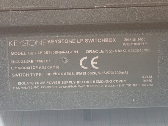 Блок конечных выключателей KEYSTONE SWITCH BOX LP-0B210BN00-AL-0R1 монитор положения