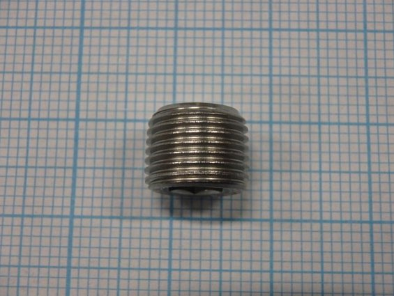 Пробка DIN906 R 1/8" А2 из нержавеющей стали резьбовая коническая
