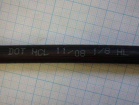 Шланг тормозной 8-94373714-2 HITACHI CABLE JAPAN SAE J1401 DOT HCL 11/08 1/6 HL HCL 9303
