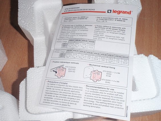 Источник питания Legrand 47022 SEC DC24В 60Вт 2.5А PRL 50/60Hz 230/400V +-15V IEC/EN61558-2-6