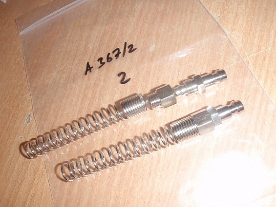 Пневмоштекер PNEUMAX A367/2 A367-2 для пневморозетки МИНИ БРС латунь никелерованная