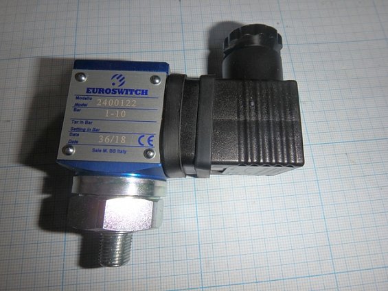 Датчик давления pressure switch euroswitch model-2400122 G1/8" 01-10bar Vn=250Vac In=3(2)A 3C