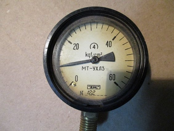 Манометр МТ-УХЛ3 Ф60мм шкала 0-60кгс/см2 производитель ПТО Теплоконтроль БЕЗ ПАСПОРТА И УПАКОВКИ